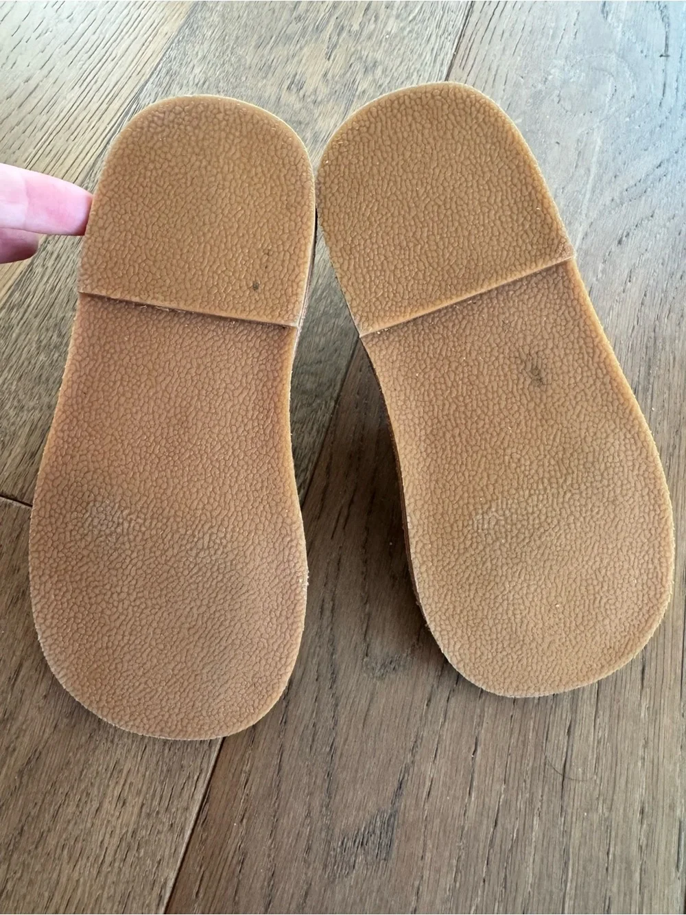 L’Amour Kids Tan Camel Tatiana Double Strap Mary Jane Shoes. Sz Toddler 11